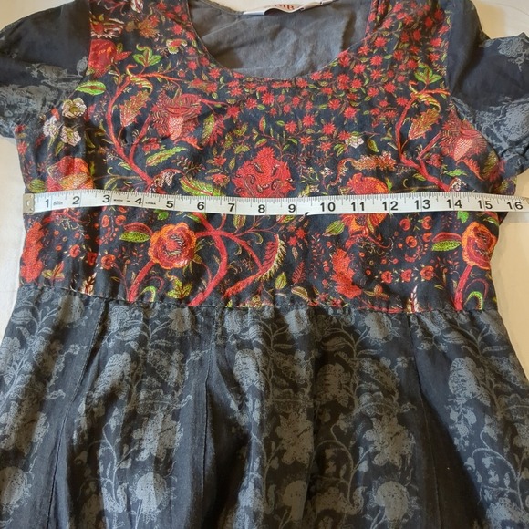 Biba women's floral Anarkali Dupatta 2pc set black/red, size 32 - Picture 7 of 13